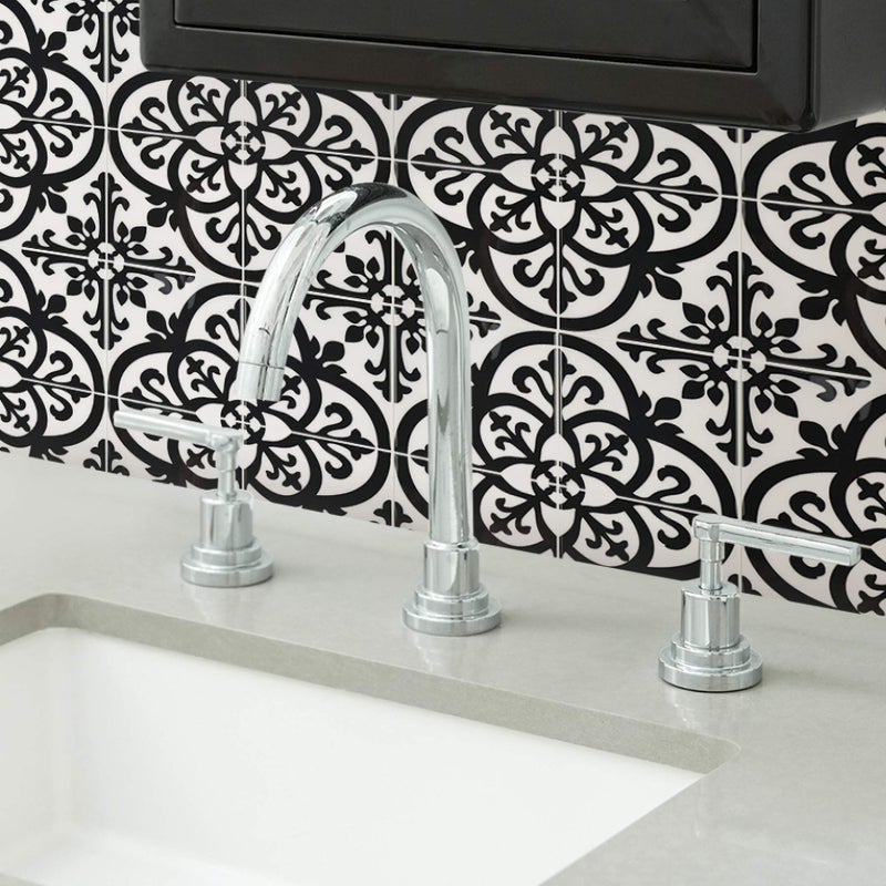 InHome NH2956 Avignon Peel & Stick Backsplash Tiles, Black - Image 3
